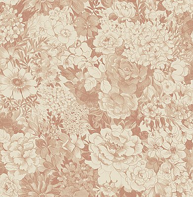 Dodge Peach Floral Wallpaper