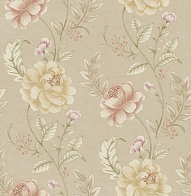 Ellie Beige Floral Wallpaper