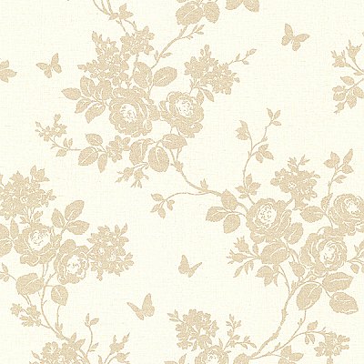 Gia Beige Floral Wallpaper