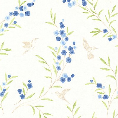 Lineanna Blue Floral Wallpaper