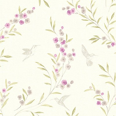 Lineanna Purple Floral Wallpaper
