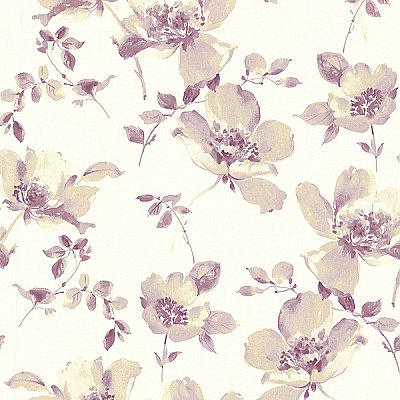 Ludor Purple Floral Wallpaper