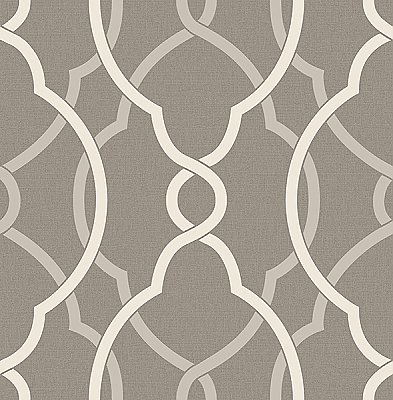 Sausalito Grey Lattice Wallpaper