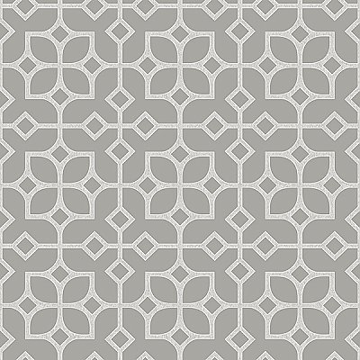 Maze Light Grey Tile Wallpaper