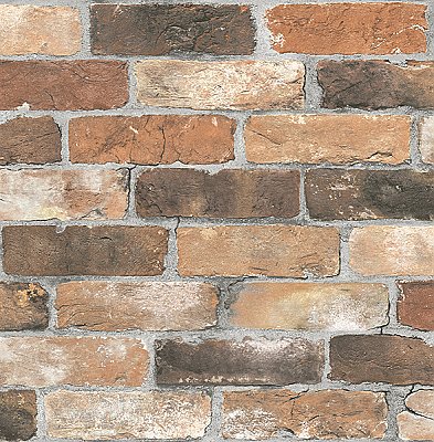Reclaimed Bricks Orange Rustic Wallpaper
