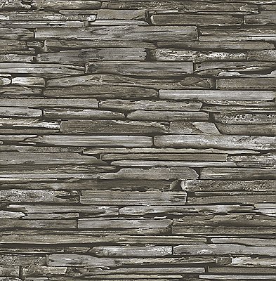 Stacked Slate Green Industrial Wallpaper