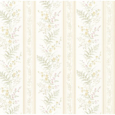 Bell Beige Wildflower Stripe Wallpaper