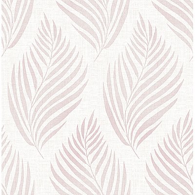 Patrice Pink Linen Leaf Wallpaper