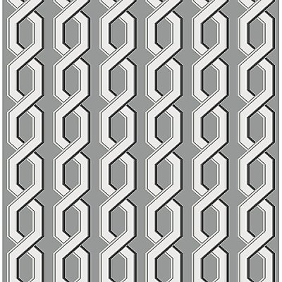 Twist Black Geometric Wallpaper