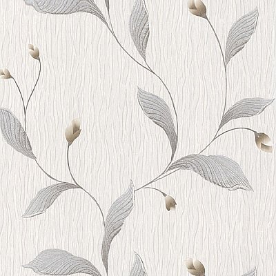 Nephi Silver Leaf Texture Wallpaper