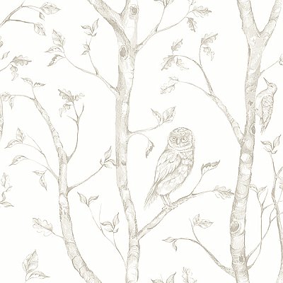 Neptune Taupe Forest Wallpaper