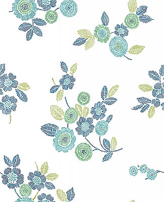 Malaga Green Floral Wallpaper
