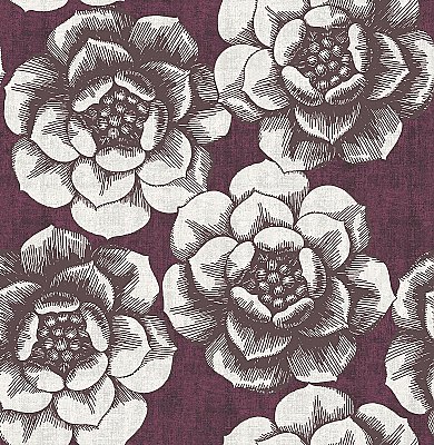 Fanciful Plum Floral Wallpaper