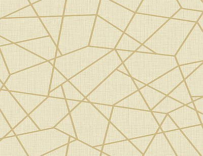Heath Gold Geometric Linen Wallpaper