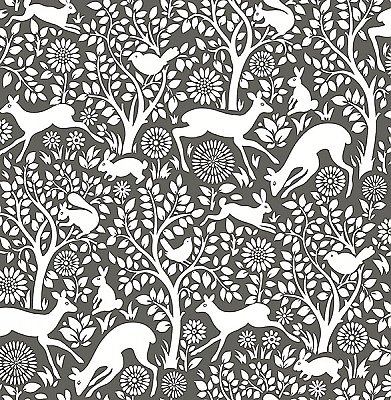 Seeger Charcoal Meadow Wallpaper