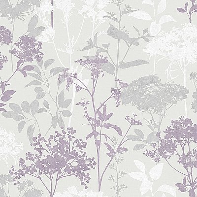 Brassia Lavender Silhouette Floral Wallpaper