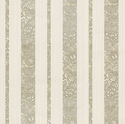 Certosa Gold Floral Stripe Wallpaper