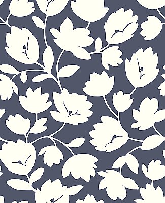 Astrid Navy Floral Wallpaper