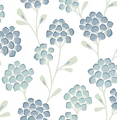 Aqua Scandi Flora Wallpaper