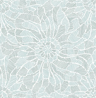 Daydream Blue Abstract Floral Wallpaper