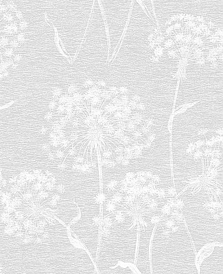 Garvey Light Grey Dandelion Wallpaper