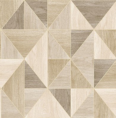 Simpson Light Brown Geometric Wood Wallpaper