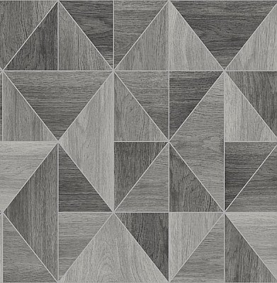 Simpson Grey Geometric Wood Wallpaper