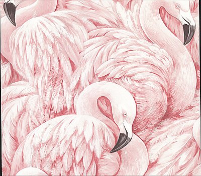 Horace Light Pink Flamingos Wallpaper