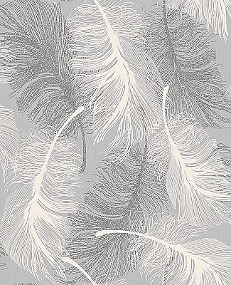 Hurston Grey Feather Wallpaper