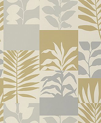 Hammons Gold Block Botanical Wallpaper