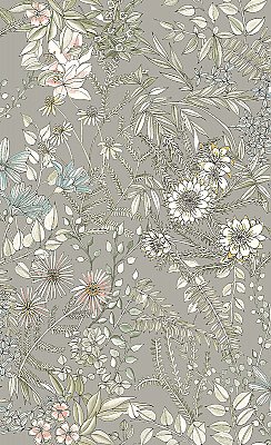 Full Bloom Beige Floral Wallpaper