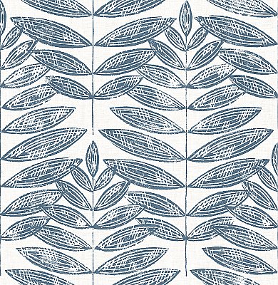 Akira Navy Leaf Wallpaper