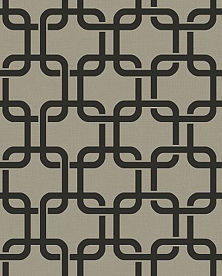 Waldorf Charcoal Flocked Links Wallpaper
