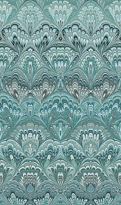 Taichung Teal Ogee Wallpaper