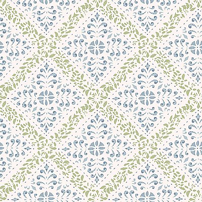 Nyborg Blue Ornamental Geometric Wallpaper