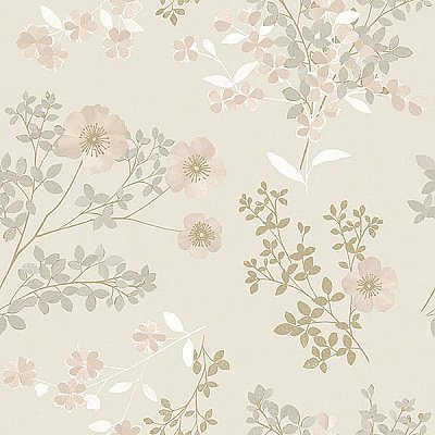Prairie Rose Blush Floral Wallpaper