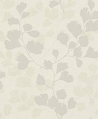 Claudius Off-White Leaf Silhouette Wallpaper
