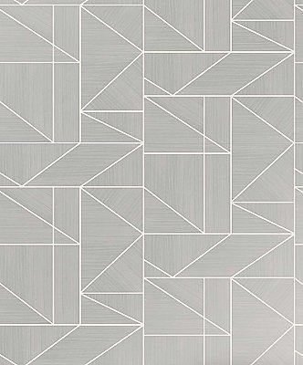 Malvolio Silver Geometric Wallpaper