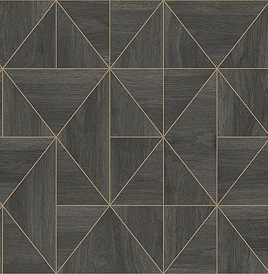 Cheverny Dark Brown Wood Tile Wallpaper
