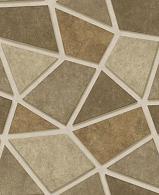 Coty Brass Geometric Patchwork Wallpaper