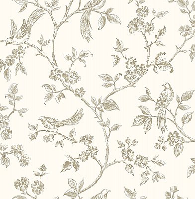 Jeanie Taupe Tree Wallpaper
