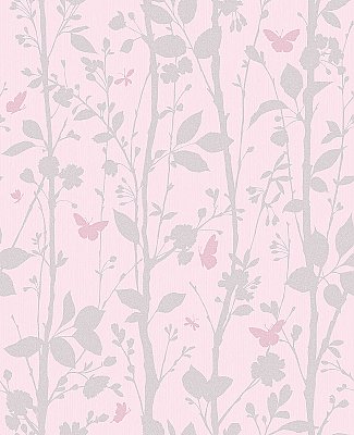 Dazzle Meadow Pink Butterfly Wallpaper