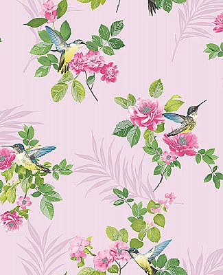 Juniper Pink Botanical Wallpaper