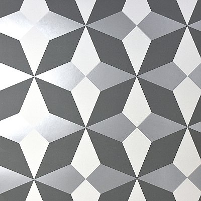 Newby Silver Geometric Wallpaper