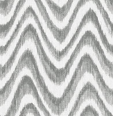Bargello Grey Faux Grasscloth Wave Wallpaper