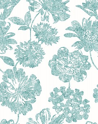 Folia Aqua Floral Wallpaper