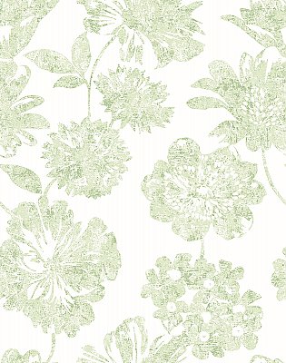 Folia Light Green Floral Wallpaper