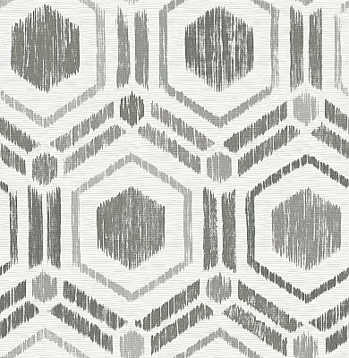 Borneo Taupe Geometric Grasscloth Wallpaper