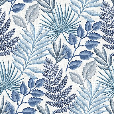 Palomas Blue Botanical Wallpaper