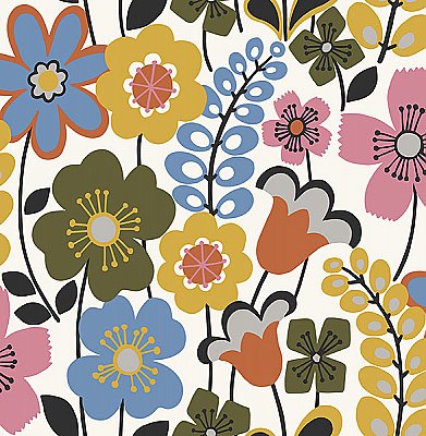 Piper Multicolor Floral Wallpaper